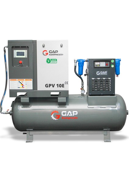 Hava Kompresörü Depo Üstü Invertörlü Vidalı 10HP 500LT GPV10E
