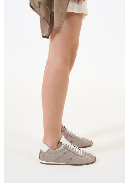 Lupin Bej Hakiki Deri Kadın Sneakers