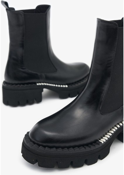 Andrea Siyah Hakiki Deri Kadın Bot indirimleri