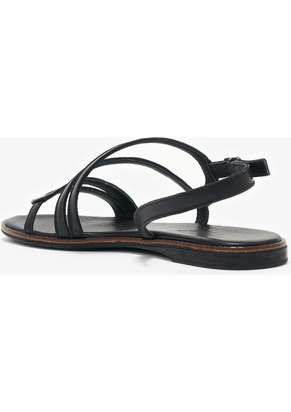 Bally Siyah Hakiki Deri Kadın Sandalet