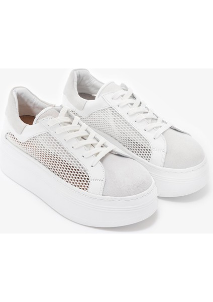 Zita Beyaz Hakiki Deri Kadın Sneakers