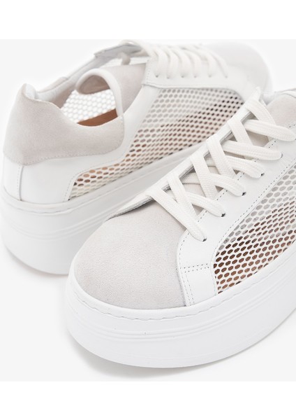 Zita Beyaz Hakiki Deri Kadın Sneakers