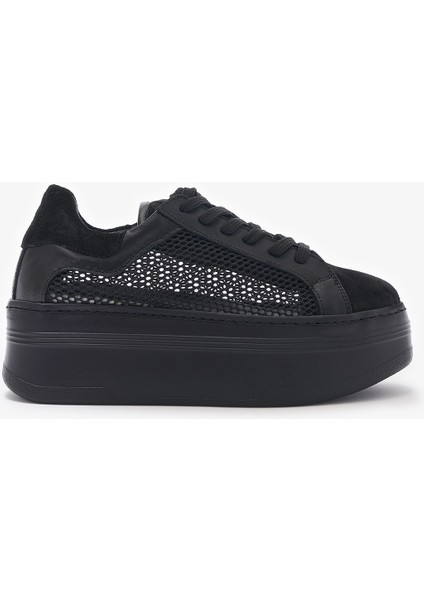 Zita Siyah Hakiki Deri Kadın Sneakers