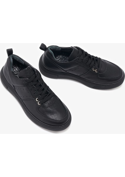 Amos Siyah Hakiki Deri Kadın Sneakers
