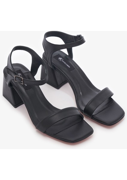 Elly Siyah Hakiki Deri Kadın Topuklu Ayakkabı fırsatları