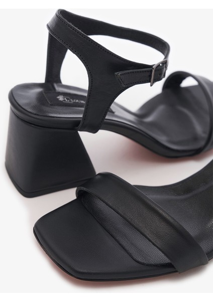 Elly Siyah Hakiki Deri Kadın Topuklu Ayakkabı indirimleri