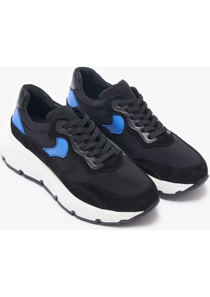 Lilac Siyah Hakiki Deri Kadın Sneakers