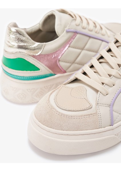 Mendy Bej Hakiki Deri Kadın Sneakers