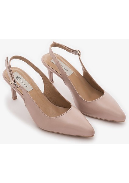Larta Nude Hakiki Deri Kadın Topuklu Ayakkabı fırsatları