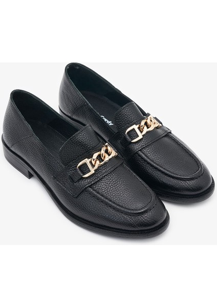 Danica Siyah Hakiki Deri Kadın Loafer fırsatları
