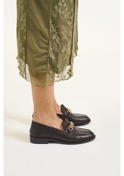 Danica Kahverengi Hakiki Deri Kadın Loafer fiyatları