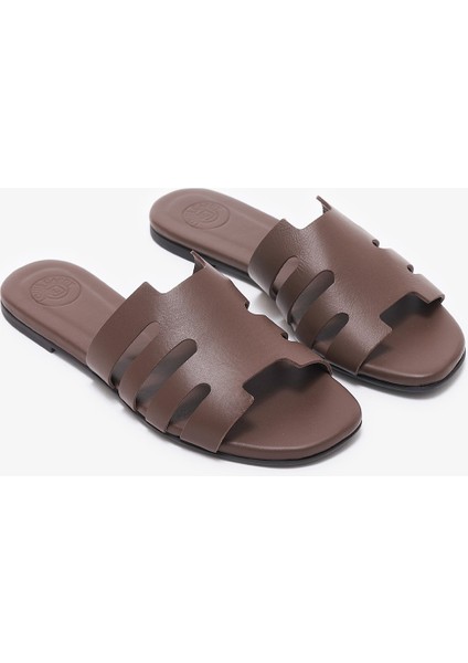 Cayla Kahverengi Hakiki Deri Kadın Terlik fırsatları