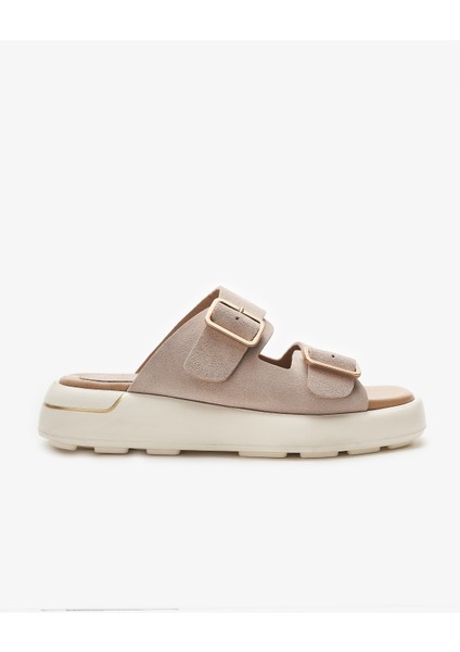 Timado Bej Hakiki Deri Kadın Terlik