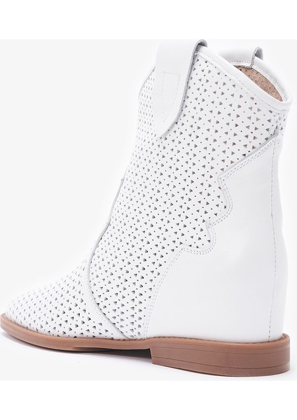 Storm Beyaz Hakiki Deri Kadın Yazlık Bot modelleri