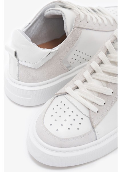 Aline Beyaz Hakiki Deri Kadın Sneakers