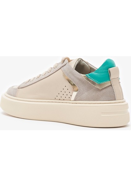 Aline Bej Hakiki Deri Kadın Sneakers
