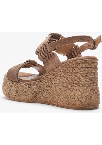 Renee Sigaro Hakiki Deri Kadın Dolgu Topuk Sandalet modelleri