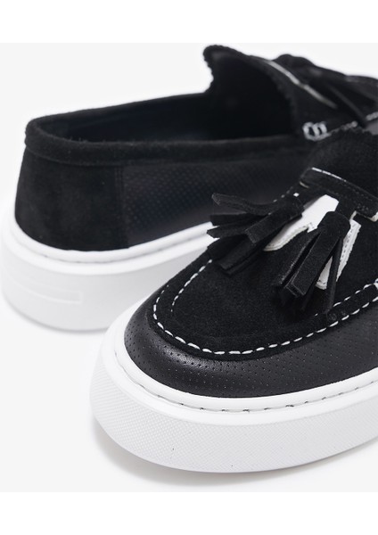 Neil Siyah Hakiki Deri Kadın Loafer indirimleri