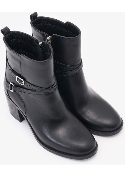 Anais Siyah Hakiki Deri Kadın Topuklu Bot fırsatları