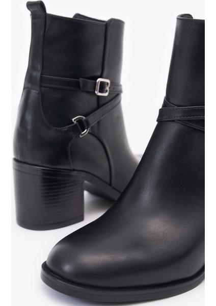 Anais Siyah Hakiki Deri Kadın Topuklu Bot indirimleri