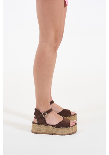 Calas Kahverengi Hakiki Deri Kadın Espadril Sandalet fiyatları