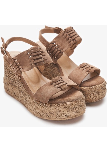 Renee Sigaro Hakiki Deri Kadın Dolgu Topuk Sandalet fırsatları