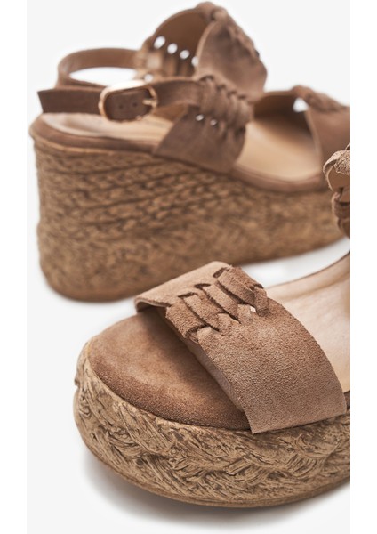 Renee Sigaro Hakiki Deri Kadın Dolgu Topuk Sandalet indirimleri