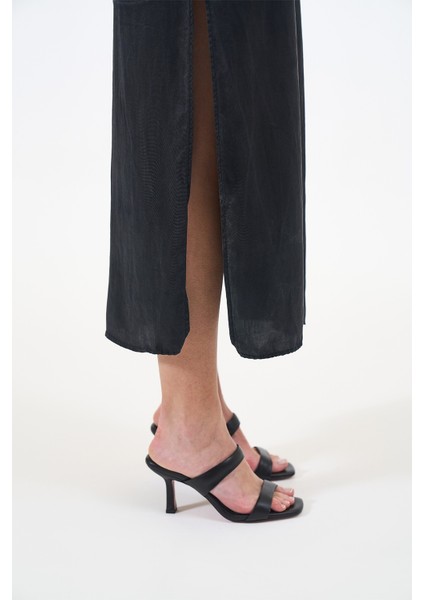 Valira Siyah Hakiki Deri Kadın Topuklu Terlik fiyatları