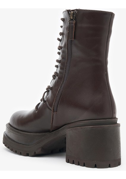 Phoebe Kahverengi Hakiki Deri Kadın Bot modelleri