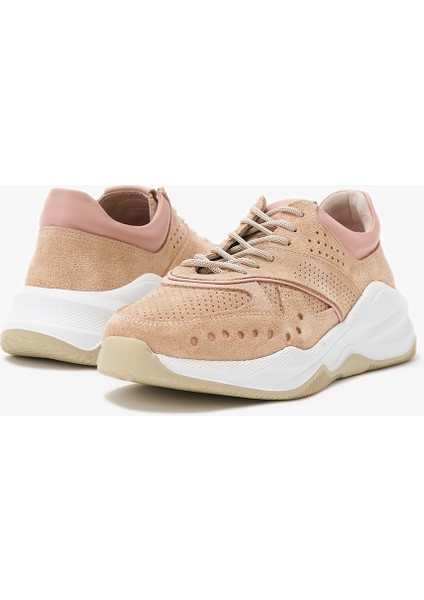 Nixus Bej Hakiki Deri Kadın Sneakers
