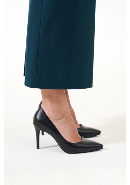 Gala Siyah Hakiki Deri Kadın Topuklu Ayakkabı fiyatları