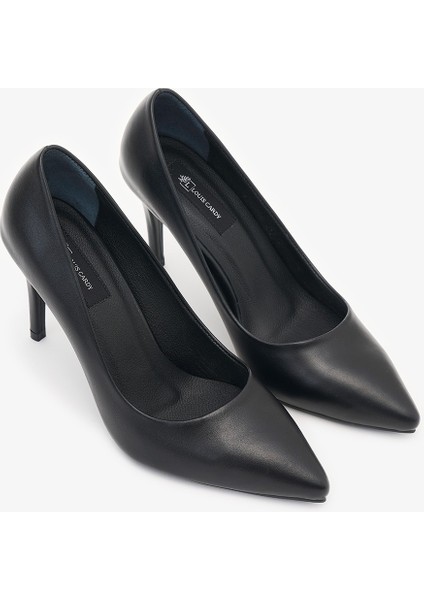 Gala Siyah Hakiki Deri Kadın Topuklu Ayakkabı fırsatları