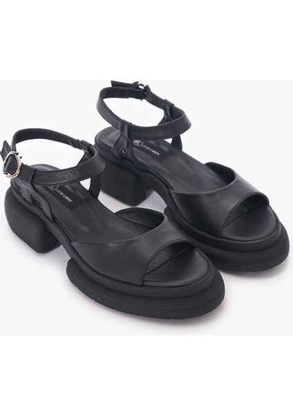 Helu Siyah Hakiki Deri Kadın Sandalet fırsatları
