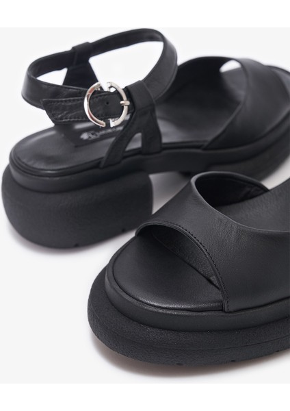 Helu Siyah Hakiki Deri Kadın Sandalet indirimleri
