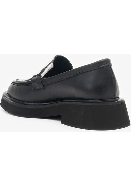 Josie Zebra Hakiki Deri Kadın Loafer