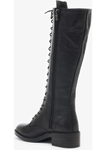 Melos Siyah Hakiki Deri Kadın Çizme modelleri