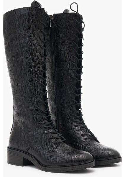 Melos Siyah Hakiki Deri Kadın Çizme fırsatları