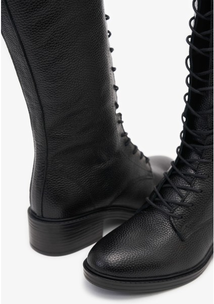 Melos Siyah Hakiki Deri Kadın Çizme indirimleri