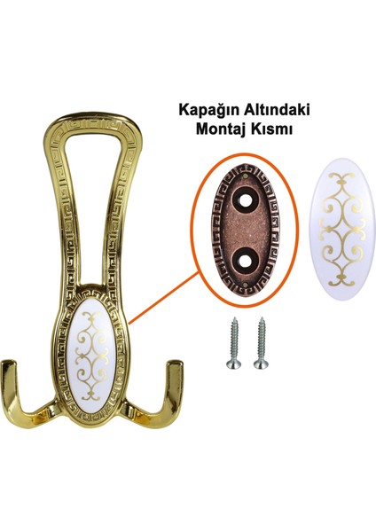 Metal Portmanto Vestiyer Duvar Dolap Elbise Mobilya Kapı Askısı Askılığı Askılık Gold Altın