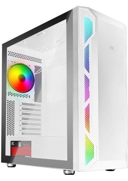 PB-P3701 650W 80PLUS USB 3.0 Argb Fanlı Mesh+Stirp Beyaz Gamıng Kasa