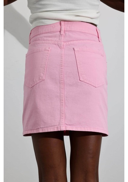 Pembe Mini Denim Etek indirimleri