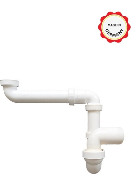 Yer Kazandıran Lavabo Sifonu Evye Sifonu, 1 1/2'' Bağlantı Ağızlı, Süzgeçsiz 50LIK Çıkış Lavabo Dolabında ve Çekmecesinde Lavabo ve Evye Altında Duvara Bitişik Montajlı Koku Önleyici S Sistemi