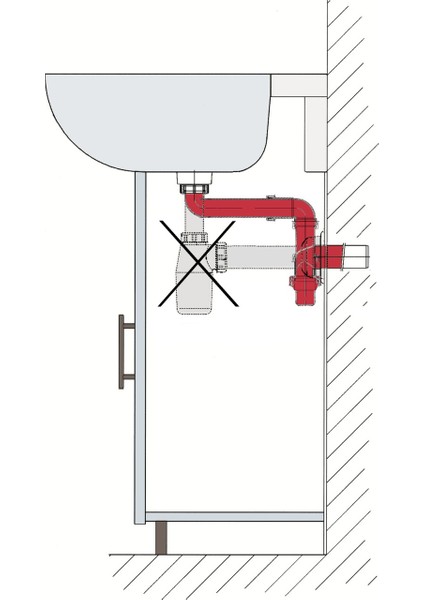 Yer Kazandıran Lavabo Sifonu Evye Sifonu, 1 1/2'' Bağlantı Ağızlı, Süzgeçsiz 50LIK Çıkış Lavabo Dolabında ve Çekmecesinde Lavabo ve Evye Altında Duvara Bitişik Montajlı Koku Önleyici S Sistemi