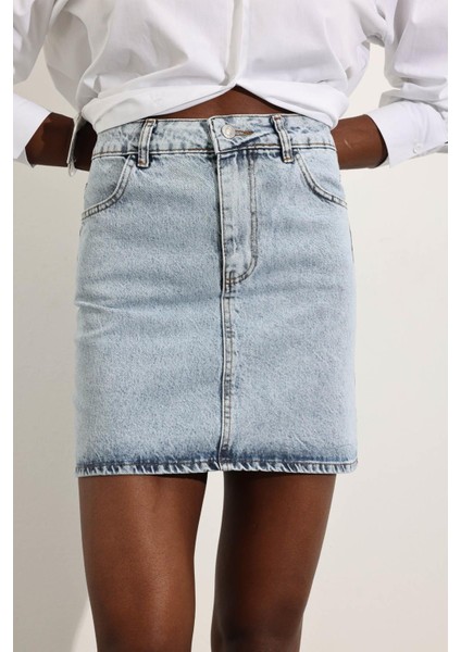 Buz Mavi Mini Denim Etek 0257 modelleri