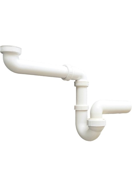 Yer Kazandıran Lavabo Sifonu Evye Sifonu, 1 1/2'' Bağlantı Ağızlı, Süzgeçsiz 50LIK Çıkış Lavabo Dolabında ve Çekmecesinde Lavabo ve Evye Altında Duvara Bitişik Montajlı Koku Önleyici S Sistemi