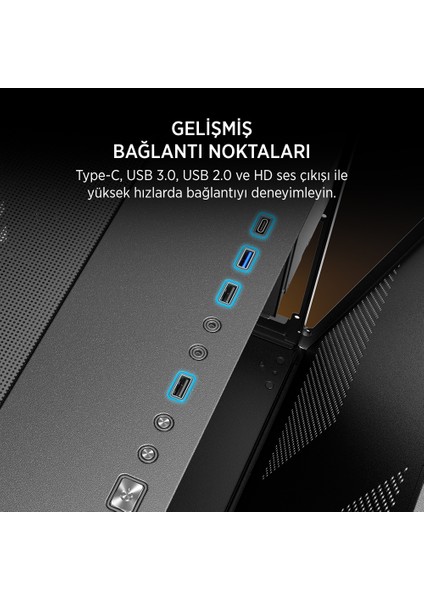 Stark S800 4xargb Temperli Cam 650W 80+ Bronze Atx Siyah Gaming (Oyuncu) Kasa