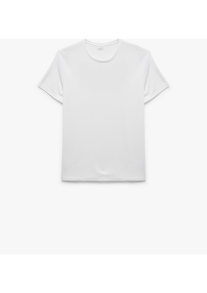 Kısa Kollu Regular Fit Bisiklet Yaka Arkası Baskılı Spor Tişört