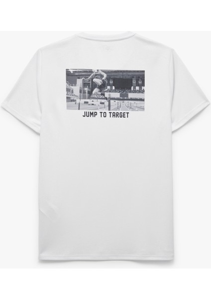 Kısa Kollu Regular Fit Bisiklet Yaka Arkası Baskılı Spor Tişört fiyatları