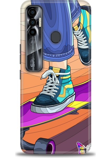 Tecno Spark 7 Pro Kılıf Hd Baskılı Kılıf + Seramik Tam Kaplayan Ekran Koruyucu 446