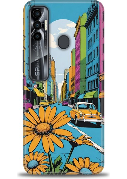 Tecno Spark 7 Pro Kılıf Hd Baskılı Kılıf + Seramik Tam Kaplayan Ekran Koruyucu 449